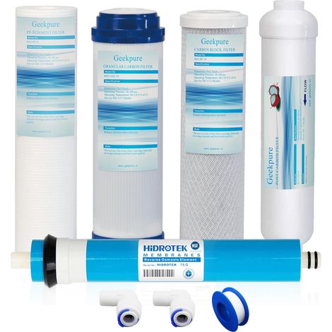 8er-pack 10-zoll-umkehrosmosefilter, Kompatibel Mit 5-stufen-systemen, 75 Gpd Trinkwasser