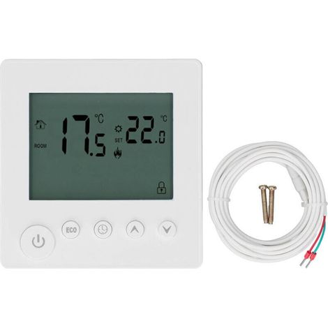 Digitales Thermostat (4500 W), Hochleistungs-elektroheizung, Temperaturregelung Für Büro Und Einkaufszentrum, Wechselstrom 90–240 V, Weiß