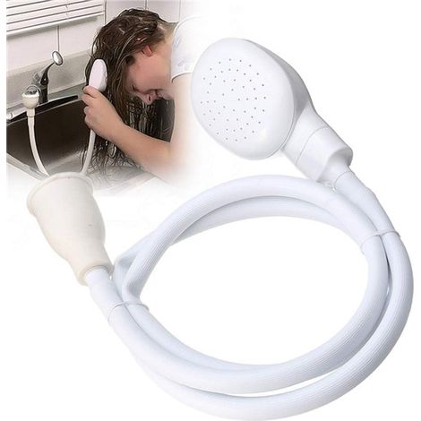 Badewanne, Waschbecken, Dusche, Haustier-druckmischbatterie, Duschkopf, 1,3 M, Gummidichtung (weiß)
