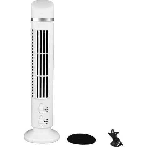 Leiser, Blattloser Turmventilator – 90°-oszillation – Usb-anschluss – Kompakt Und Tragbar – Für Zuhause Und Büro – 34 Db
