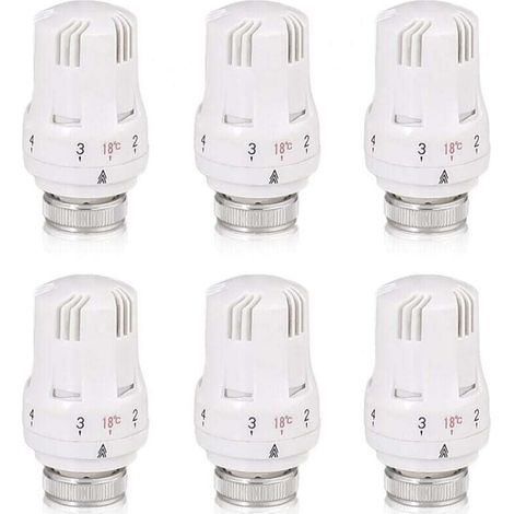 Thermostatventil Für Heizkörper, 6-teiliges Set, Thermostatventil Mit M30 X 1,5-anschluss, Thermostatventil Für Büro Und Haushalt (a) – Variable Mengen