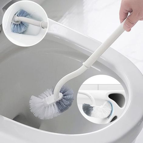 Professionelle Toilettenbürste (2er-pack) – Halbkreisförmiger Bürstenkopf Und 40 Cm Langer, Gebogener Griff Für Eine Effektive Reinigung Von Kanten Und Schwer Erreichbaren Stellen.
