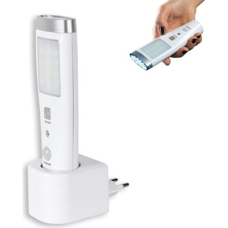 Led-taschenlampe, Notfall-induktionstaschenlampe, Bewegungsmelder-taschenlampe, 60° Erfassungswinkel, 15 Leds, Wiederaufladbarer Akku, Weiß.