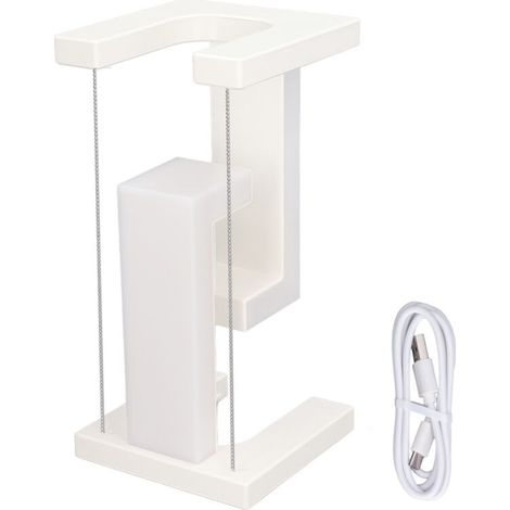 Magnetische Schwebetischlampe Mit 3 Helligkeitsstufen Per Touch-steuerung, Led-schreibtischlampe Für Schlafzimmer, Büro, Wohnaccessoires, Geschenkidee, Weiß