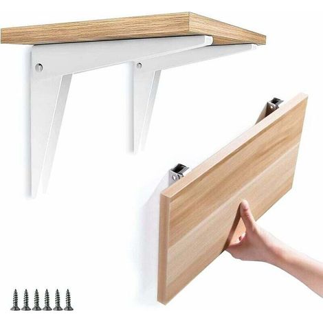 2-teiliger, Klappbarer Wandträger – Klappbarer Regalträger Aus Edelstahl – Maximale Traglast 100 Kg – Abmessungen 200 Mm X 165 Mm