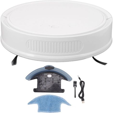 3-in-1-saugroboter Mit Fernbedienung Und App-steuerung, Starker Saugkraft (2000 Pa), Usb-ladefunktion, Reinigungsroboter Für Zuhause, Weiß