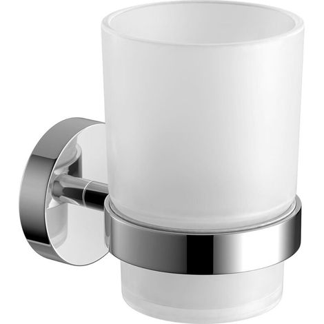 Moderner, Verchromter Wandhalter Für Zahnbürste Und Becher, Quadratisches Badezimmeraccessoire