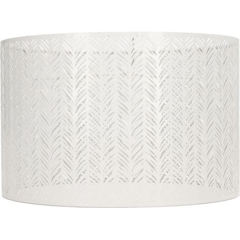 E27/e14-trommellampenschirm In Form Eines Tannenblatts, Dekorativer, Durchbrochener Metalllampenschirm Für Decken-, Wand- Oder Tischlampen, Weiß