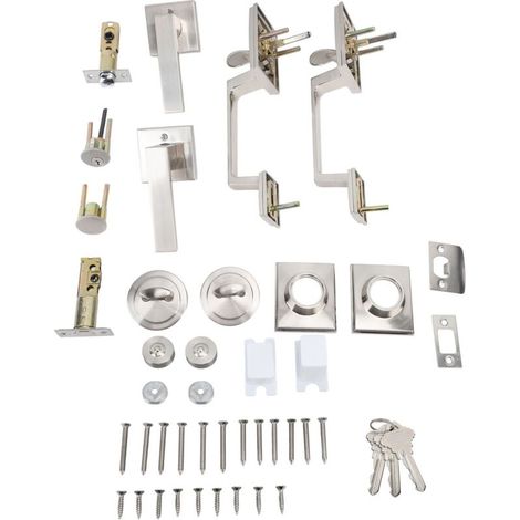 Doppeltürgriffset, Verstellbarer Lochabstand, Robust, Modern, Quadratisch, Für Doppelflügeltüren, Weiß