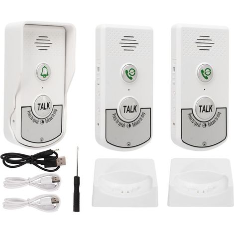 Ip54-funk-türsprechanlage – 1000 M Reichweite – 2 Inneneinheiten – Sprachkommunikation – Einfache Installation