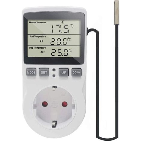 Intelligente Temperaturregelungssteckdose, Max. 3680 W, 230 V Ac, -40 Bis 120 °c, Weiß