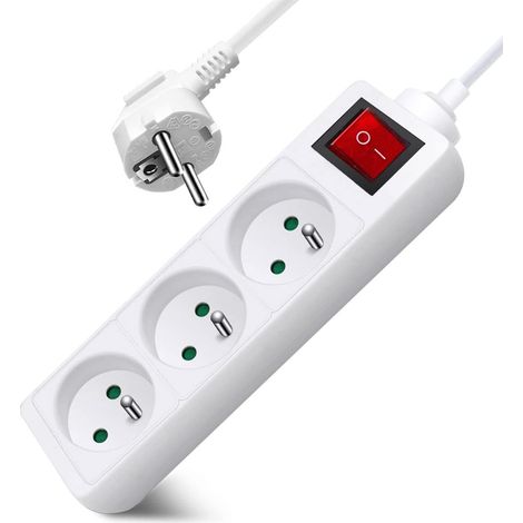 Steckdosenleiste Mit 3 Steckdosen, 3 M Kabel, Schalter, Kindersicherung, Für Den Hausgebrauch