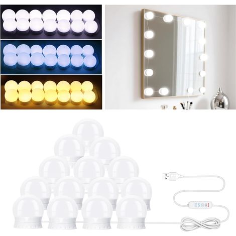 14-zoll-spiegellampe, 3 Farben, Dimmbar, Led-hollywood-stil, Schminktisch, Make-up