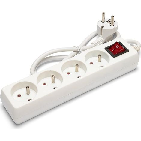 Steckdosenleiste Mit 4 Steckdosen, Beleuchtetem Schalter, Kindersicherung, 1 M Kabel, Für Den Heimgebrauch