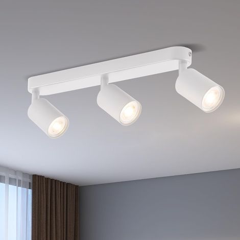 Led-deckeneinbaustrahler, Gu10-sockel, Weißes Metall, 350° Drehbar, Für Wohn-/schlafzimmer