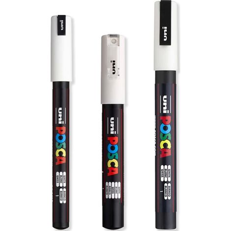 Set Mit 3 Weißen Pinseln, Von Ultrafeiner Bis Feiner Spitze, Für Metall, Glas Und Kunststoff