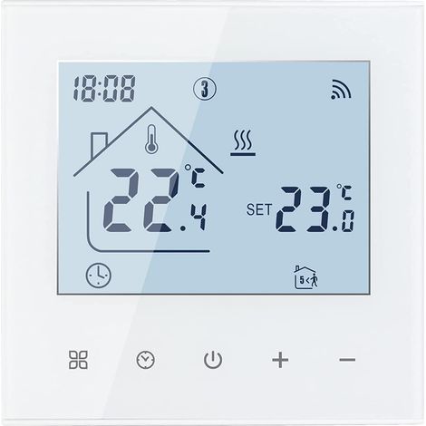 Wlan-thermostat Für Fußbodenheizung Mit Led-touchscreen, Kompatibel Mit Alexa Und Google Home, 3 A