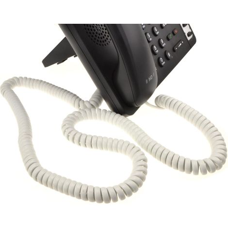 Rj10-spiralkabel, 4p4c-stecker, Weißes Kabel, Für Festnetztelefon
