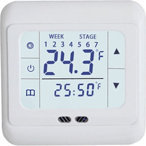 Weißer Digitaler Touchscreen-thermostat Für Fußbodenheizung, Temperaturregler Für Wohnhäuser, 220 V Wechselstrom