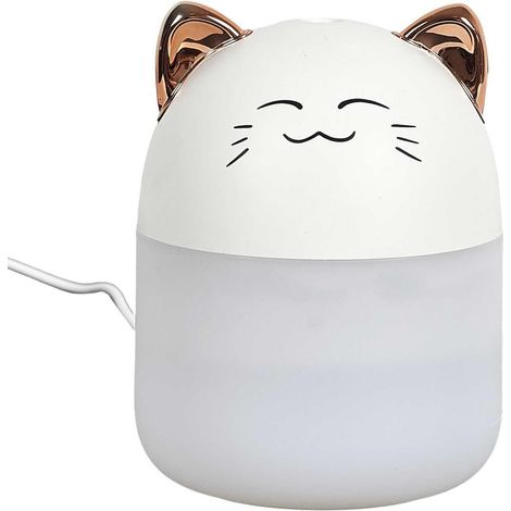 Katzen-diffusor, Kawaii-design, Mehrfarbige Led-beleuchtung, Wasserbehälter, Für Zuhause