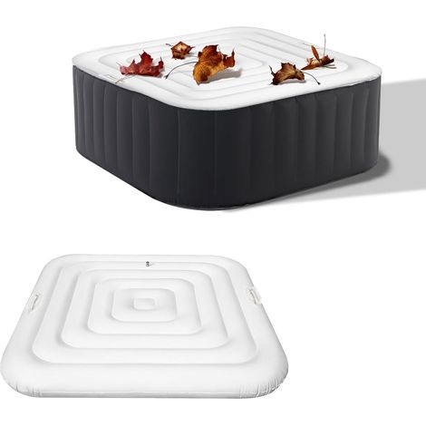 Whirlpoolabdeckung, 128 Cm X 128 Cm, Wärmeisolierendes Pvc, Mit Verstärkten Griffen, Für Aufblasbare Whirlpools