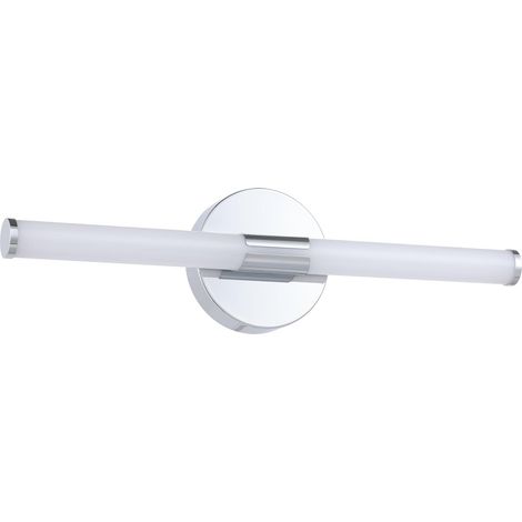 Ramola Led-spiegelwandleuchte, Badezimmerlampe, Verchromtes Metall Und Weißer Kunststoff, Warm-/kaltweiß, Schutzart Ip44, L 45 Cm