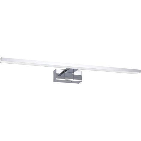 Conettilla Led-spiegelwandleuchte, Badezimmerleuchte, Verchromtes Aluminium Und Weißer Kunststoff, Warm-/kaltweißes Licht, Schutzart Ip44, L 60 Cm