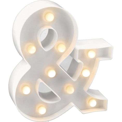 Led-buchstabe, Warmweißes Licht (3000 K), Weißer Kunststoff, Für Die Innendekoration, Batteriebetrieben