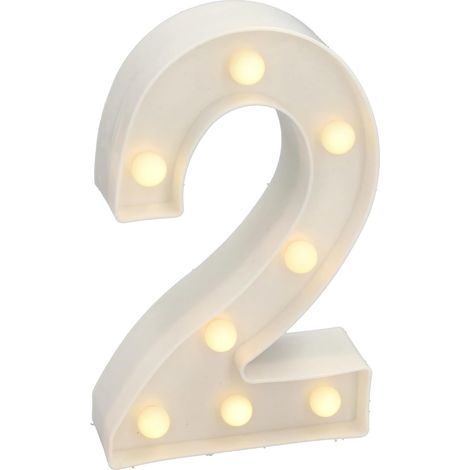 Led-leuchtzahl 2, Warmweiß 3000k, Innendekoration, Party-nachtlicht