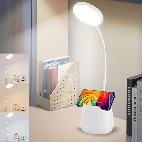 Led-schreibtischlampe, Dimmbar, Mit Berührungssensor, Flexiblem Arm, Handyhalterung, Fürs Kinderzimmer