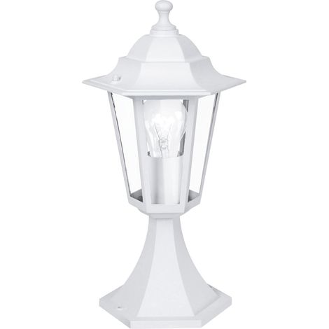 Pollerleuchte, Aluminium, Glas, Weiß, Ip44, E27, Gartenterrasse