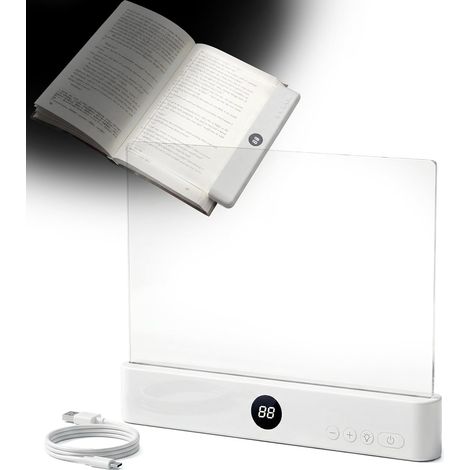 Intelligente Led-leselampe, Wiederaufladbare Transparente Led-leselampe Mit 3 Farben Und Timer