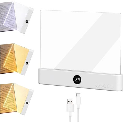 Wiederaufladbare Led-leselampe, 3 Farben, Timer, Tragbares Buch