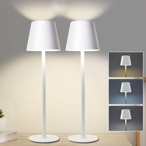 Set Mit 2 Kabellosen Nachttischlampen, 5200 Mah Akku, Usb-aufladbar, Ip54 Wasserdicht, Für Drinnen Und Draußen