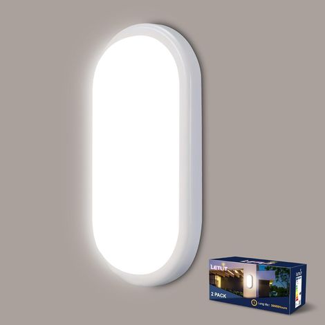 Ovale Led-deckenleuchte, 18 W, 1800 Lm, Ip65 Wasserdicht, 4000 K Neutralweiß, Für Badezimmer, Garage, Flur