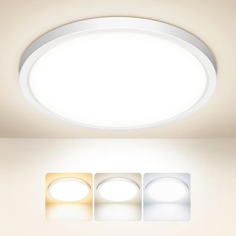 Runde Led-deckenleuchte, 15 W, Ip44 Wasserdicht, 3 Farbtemperaturen, Ultradünn, Für Wohnzimmer Und Badezimmer