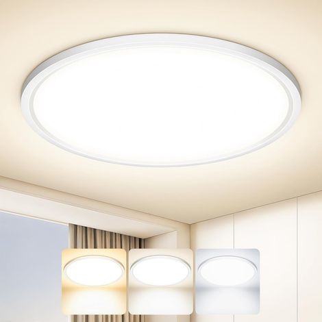 Runde Led-deckenleuchte, 24 W, 2400 Lm, Ultradünn, Schutzart Ip44, 3 Farbtemperaturen, Für Wohnzimmer, Badezimmer Und Küche
