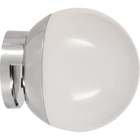 Cerveteri-e Led-spiegelleuchte, Klemm-wandleuchte, Badezimmerbeleuchtung, Schminktischleuchte, Spot Aus Chrom Und Weißem Kunststoff, Neutralweiß, Ip44