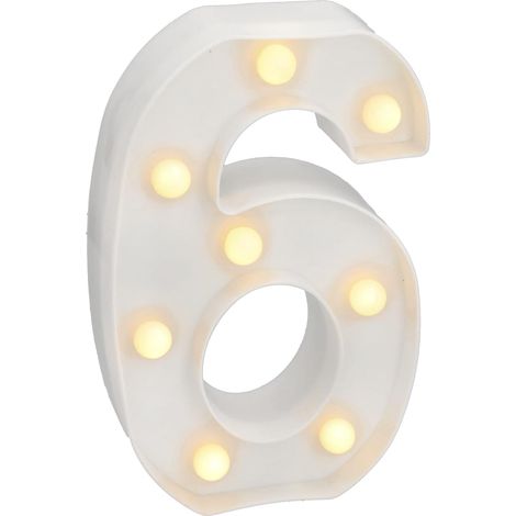 Led-leuchte Nr. 6, Warmweißes Licht (3000 K), Weißes Gehäuse, Kabellos, Aus Kunststoff, Für Die Hochzeitsdekoration Im Innenbereich