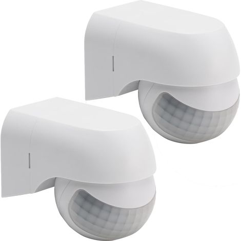 2er-pack Pir-bewegungsmelder, Ip44 Wasserdicht, 12 M Reichweite, 180° Erfassungswinkel, Einstellbar, Für Den Innen- Und Außenbereich
