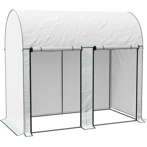 Gartengewächshaus, 140 G/m² Pe-folie, Stahlrahmen, 2 Türen Mit Reißverschluss, Für Pflanzen, Gemüse Und Blumen