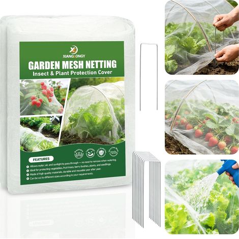 Insektennetz, 3 X 6 M, Ultrafeines Netzgewebe, Atmungsaktiv, Zuschneidbar, Für Gemüsegarten Und Garten