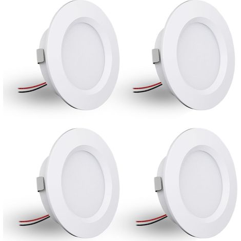 4er-set Einbaustrahler, 12 V, Dimmbar, 3 W, Extra Flach (14 Mm), Schutzart Ip44, Für Badezimmer, 55-mm-einbauöffnung, Wohnmobil