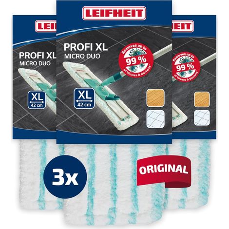 Set Mit 3 Mikrofaser-wischmoppbezügen, Doppelwirkung, Saugfähig, Für Flachmopps, Glatte Böden