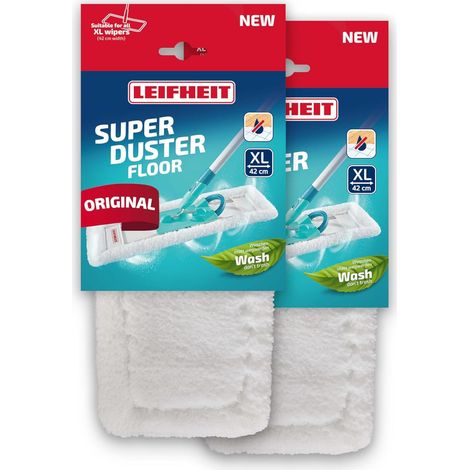 Set Mit 2 Wischmoppbezügen Aus Waschbarer Mikrofaser, Für Hartböden, Fliesen Und Parkett