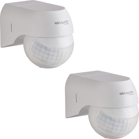 2er-pack Ip44-bewegungsmelder Für Den Außenbereich, 12 M Infrarotsensor, 180° Verstellbarer Kopf, Für Gartenbeleuchtung