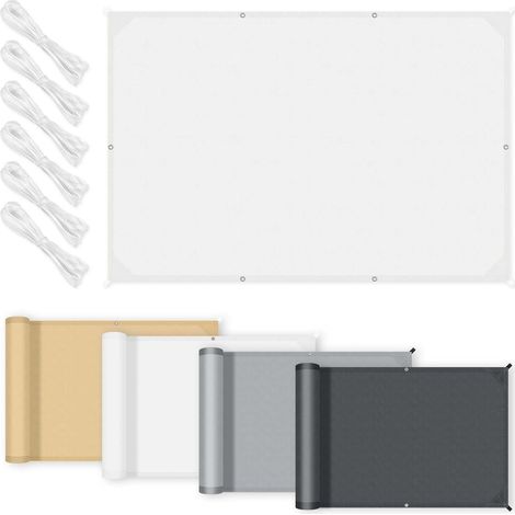 Rechteckiges Sonnensegel 1,5 X 2 M, Weiß, 95 % Uv-schutz, Wasserdichtes Polyester, Für Garten Und Terrasse