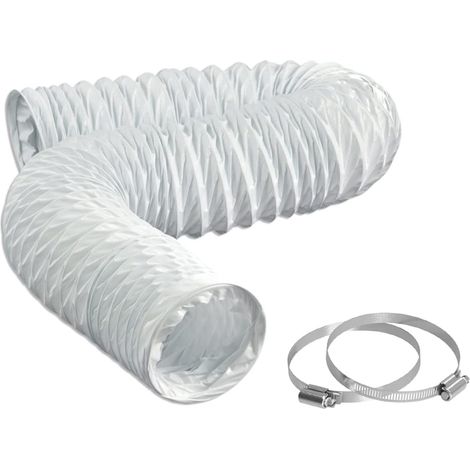 X 102 Mm Pvc-flexschlauch, 2,5 M Länge, Stahl-anschlussset Für Wäschetrockner-entlüftung, Badezimmer, Küche