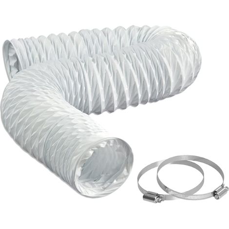X 127 Mm Pvc-flexschlauch, 2,5 M Länge, Stahl-anschlussset Für Wäschetrockner, Badezimmer, Küche