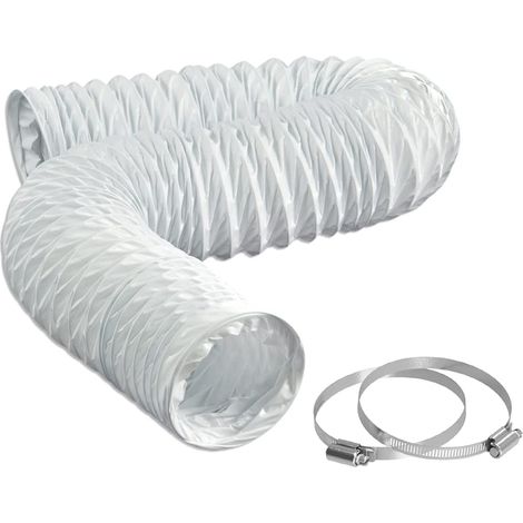 Flexibler Pvc-schlauch, 153 Mm Lang, 2,5 M, Für Trocknerentlüftung, Küche, Badezimmer, Mit 2 Stahlschellen